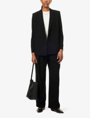 THEORY: Casual Pleat Wide-Leg Woven Trousers