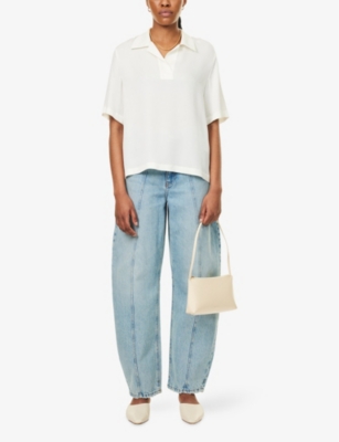 THEORY: Fluid Short-Sleeves Silk Polo Shirt