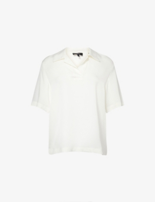 THEORY: Fluid Short-Sleeves Silk Polo Shirt