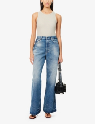 REPRESENT: Racer Sleeveless Waffle-Knit Cotton Bodysuit