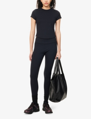 Owners Club Curved-Hem Stretch-Woven T-Shirt