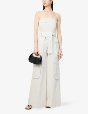 REPRESENT: Wonder Strapless Cotton and Linen-Blend Jumpsuit