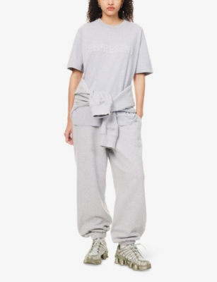 Represent Womens  Owners Club Boyfriend Round-neck Cotton-jersey T-shirt In Grey Marl