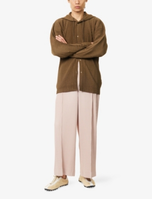HOMME PLISSE ISSEY MIYAKE: Pleated Drawstring Woven Hoody