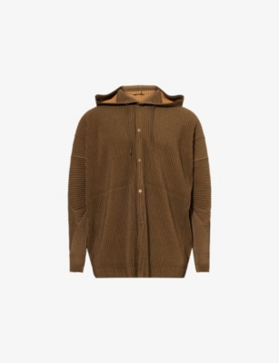 HOMME PLISSE ISSEY MIYAKE: Pleated Drawstring Woven Hoody