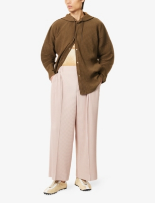 HOMME PLISSE ISSEY MIYAKE: Pleated Straight-Leg Woven Trousers