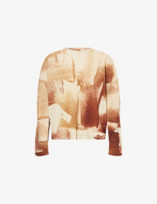 HOMME PLISSE ISSEY MIYAKE: Wind Walk Graphic-Print Stretch-Woven Top