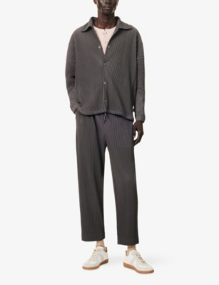 HOMME PLISSE ISSEY MIYAKE: March Two-Slip-Pockets Knitted Overshirt