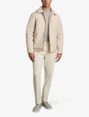 Reiss Mens Hyde Patch-pocket Regular-fit Padded Shell Overshirt Stone In Stone