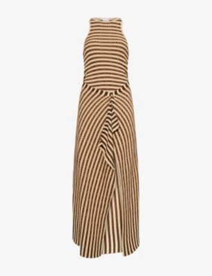 NANUSHKA WOMENS MULTICOLOR STRIPE ALIKI STRIPED COTTON-KNIT MIDI DRESS 