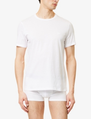 EMPORIO ARMANI: Iconic Crewneck Cotton-Jersey T-Shirt