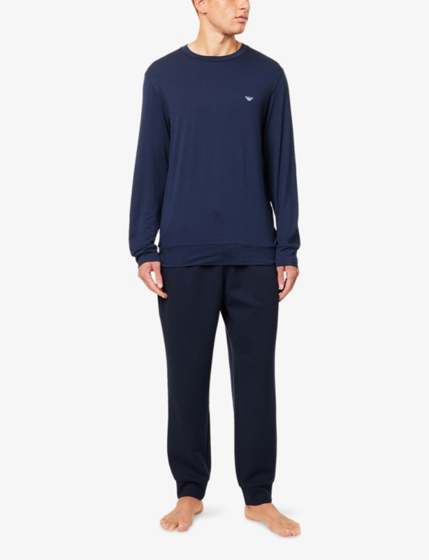 Logo-Print Cuffed-Hem Cotton-Jersey Jogging Bottoms