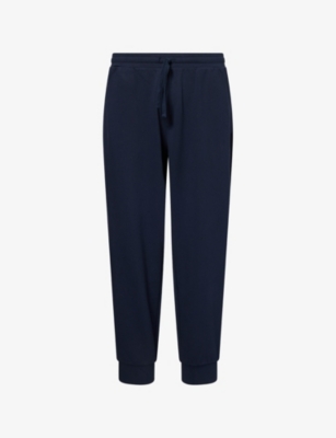EMPORIO ARMANI: Logo-Print Cuffed-Hem Cotton-Jersey Jogging Bottoms