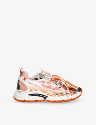 OFF-WHITE C/O VIRGIL ABLOH: Be Right Back mesh and faux-leather low-top trainers