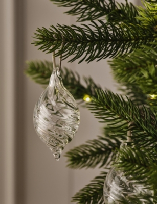 THE WHITE COMPANY: Optic Drop Glass Christmas Decoration 8cm