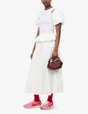 DAMSON MADDER: Becca Smocked Cotton-Poplin Blouse