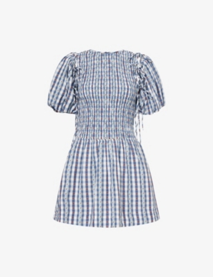 DAMSON MADDER: Becca Gingham-Print Cotton-Poplin Mini Dress
