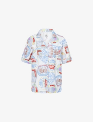 DAMSON MADDER: Chlo Graphic-Print Relaxed Cotton-Linen Blend Shirt