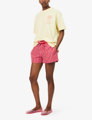 DAMSON MADDER: Krissy Striped Cotton and Linen Boxer Shorts