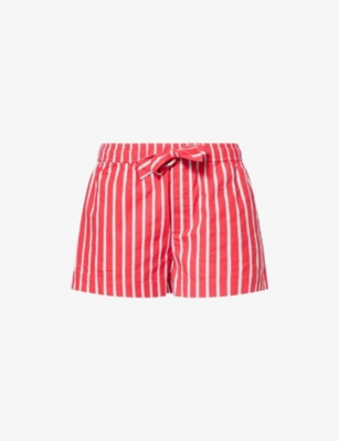 DAMSON MADDER: Krissy Striped Cotton and Linen Boxer Shorts