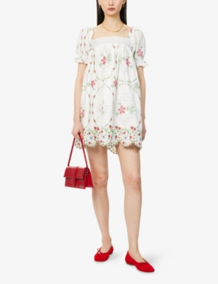 Lulu Embroidered Cotton-Poplin Mini Dress