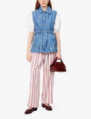 DAMSON MADDER: George Striped Wide-Leg Cotton Trousers