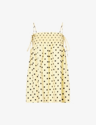 DAMSON MADDER: Lilo Polka-Dot Cotton-Poplin Mini Dress