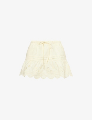 DAMSON MADDER: Gabriette Broderie-Anglaise Cotton Mini Skirt