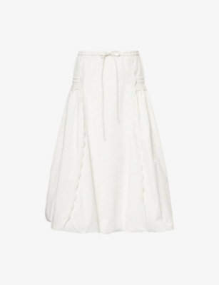 DAMSON MADDER: Agatha Puffball Cotton-Poplin Midi Skirt