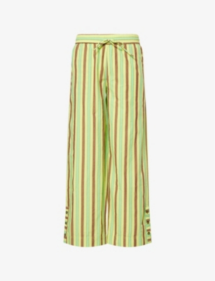 DAMSON MADDER: Ritik Striped Cotton-Poplin Trousers