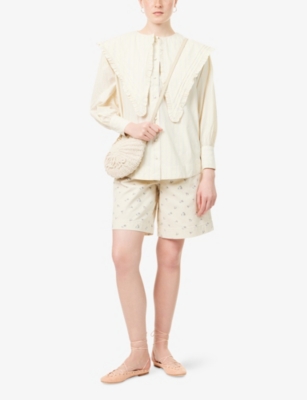 DAMSON MADDER: Nova Floral-Print Denim Shorts