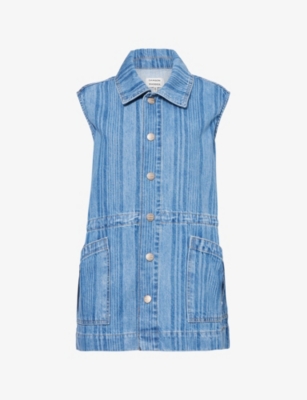 Shop Damson Madder Womens Blue Hera Oversized Denim Gilet