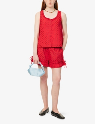 DAMSON MADDER: Mafalda Cherry-Print Cotton Top