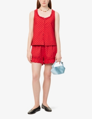 DAMSON MADDER: Mafalda Cherry-Print Cotton Boxer Shorts