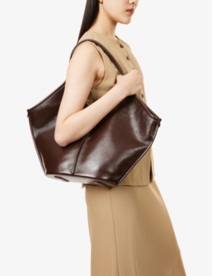HEREU: Calella Distressed Leather Tote Bag