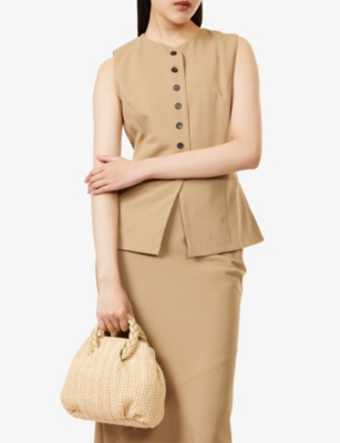 HEREU: Bombon Medium Raffia Shoulder Bag