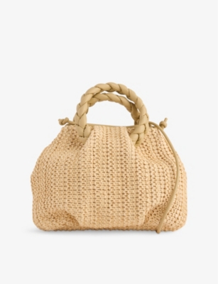 HEREU: Bombon Medium Raffia Shoulder Bag