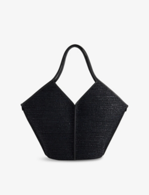 HEREU: Calella Leather-Trim Raffia Tote Bag