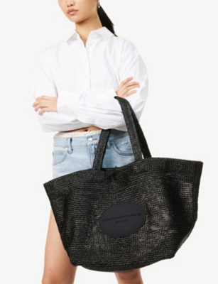 ALEXANDER WANG: Punch XL Tote Woven Leather Tote Bag