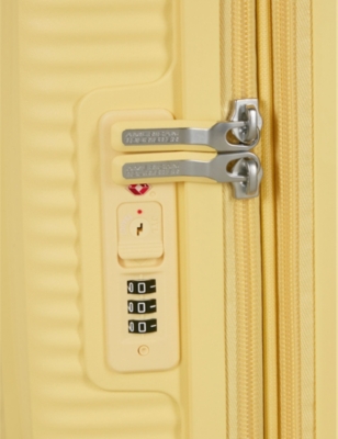 American Tourister Soundbox Expandable Four-wheel Shell Suitcase 55cm Pastel Yellow In Pastel Yellow