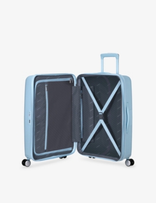American Tourister Soundbox Expandable Medium Four-wheel Shell Suitcase 67cm Pastel Blue In Pastel Blue