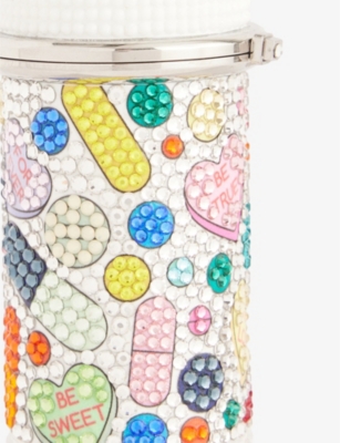 JUDITH LEIBER COUTURE: Crystal-embellished graphic-motif metal pillbox