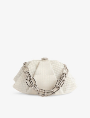JUDITH LEIBER COUTURE: Gemma Crystal-Embellished Satin Clutch Bag