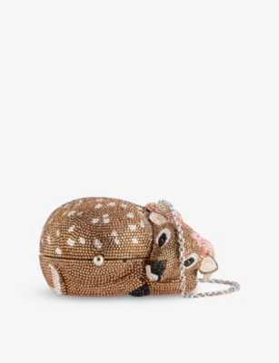 JUDITH LEIBER COUTURE: Fawn Crystal-Embellished Clutch Bag