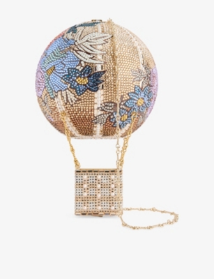 JUDITH LEIBER COUTURE: Hot Air Balloon Floral Fantasy Crystal-Embellished Clutch Bag