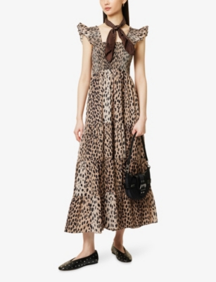 RIXO: Kendall Tiered Cotton Midi Dress