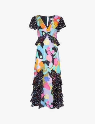 RIXO: Thanvi Floral-Print Midi Dress
