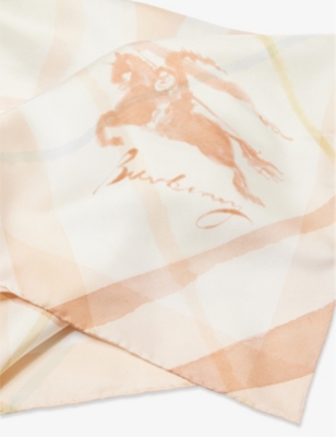 BURBERRY: Check-Print Silk Scarf