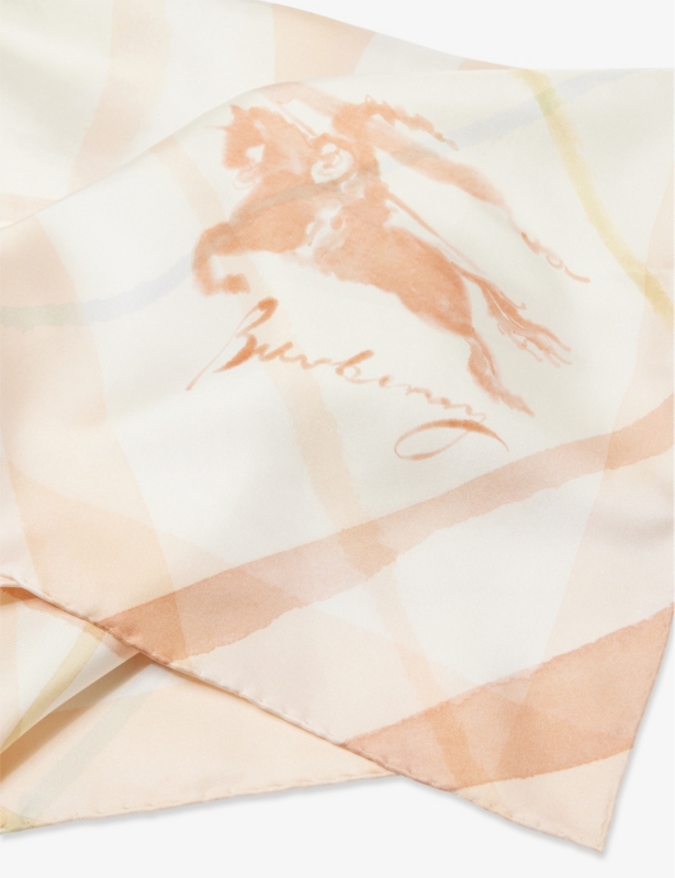 Check-Print Silk Scarf