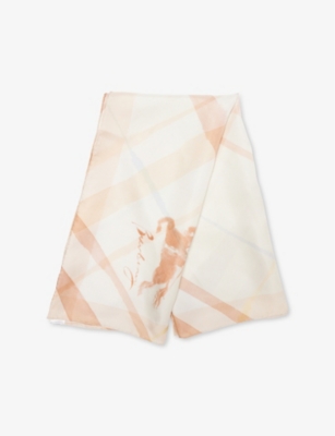 BURBERRY: Check-Print Silk Scarf